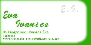eva ivanics business card