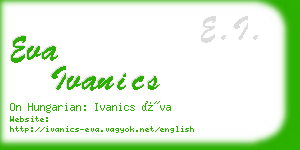 eva ivanics business card